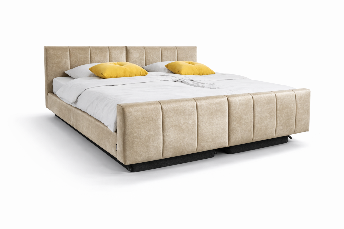 Pflegebett "Libra deluxe", komplett gepolstert, Liegefläche 180 x 200 cm, Partnerbett, Inkontinenzstoff, Vario Safe