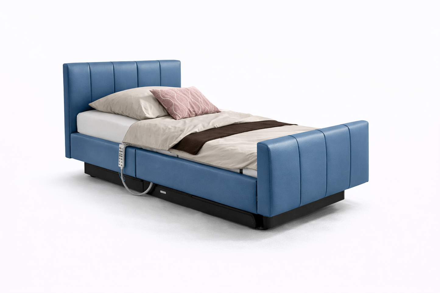 Pflegebett "Libra deluxe", komplett gepolstert, Liegefläche 90 x 200 cm, Inkontinenzstoff, Vario Safe