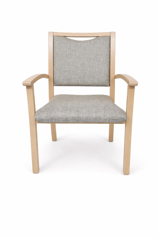 Komfort Armlehnstuhl "München XXL", bis 180 kg, Sichtholzgestell Buche massiv, passend zu Pfleiderer R20021 Lindberg Eiche gebeizt, Bezug: Delius Malta X 1007