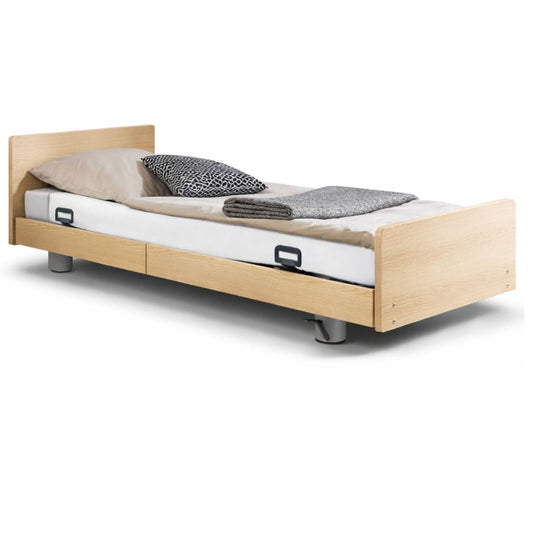 Pflegebett "Libra" mit Holzdekor, Liegefläche 90 x 200 cm, Vario Safe