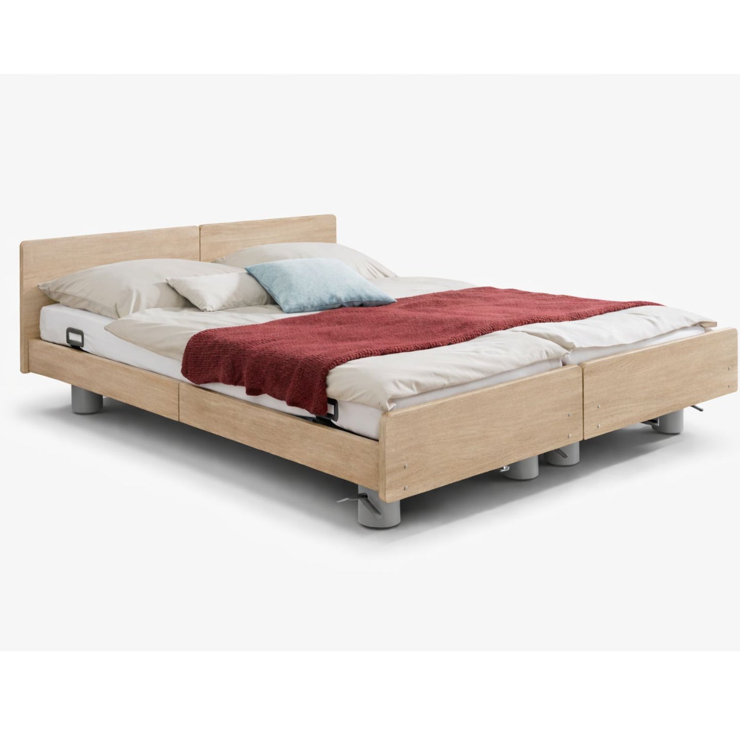 Pflegebett "Libra" mit Holzdekor, Partnerbett 180 x 200 cm, Vario Safe