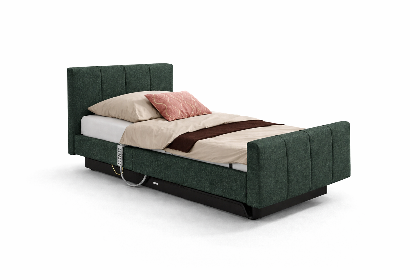Pflegebett "Libra deluxe", komplett gepolstert, Liegefläche 90 x 200 cm, Inkontinenzstoff, Vario Safe