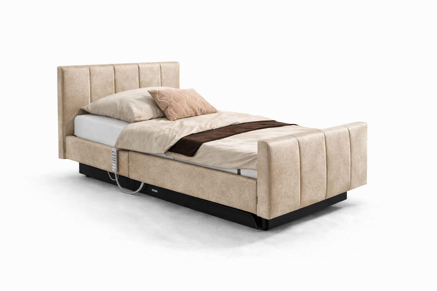 Pflegebett "Libra deluxe", komplett gepolstert, Liegefläche 90 x 200 cm, Inkontinenzstoff, Vario Safe