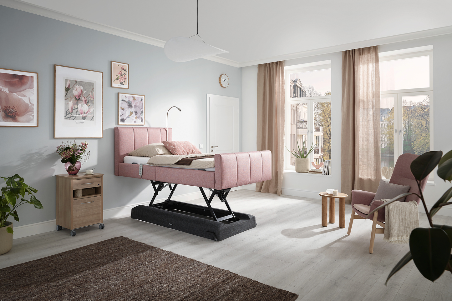 Pflegebett "Libra deluxe", komplett gepolstert, Liegefläche 100 x 200 cm