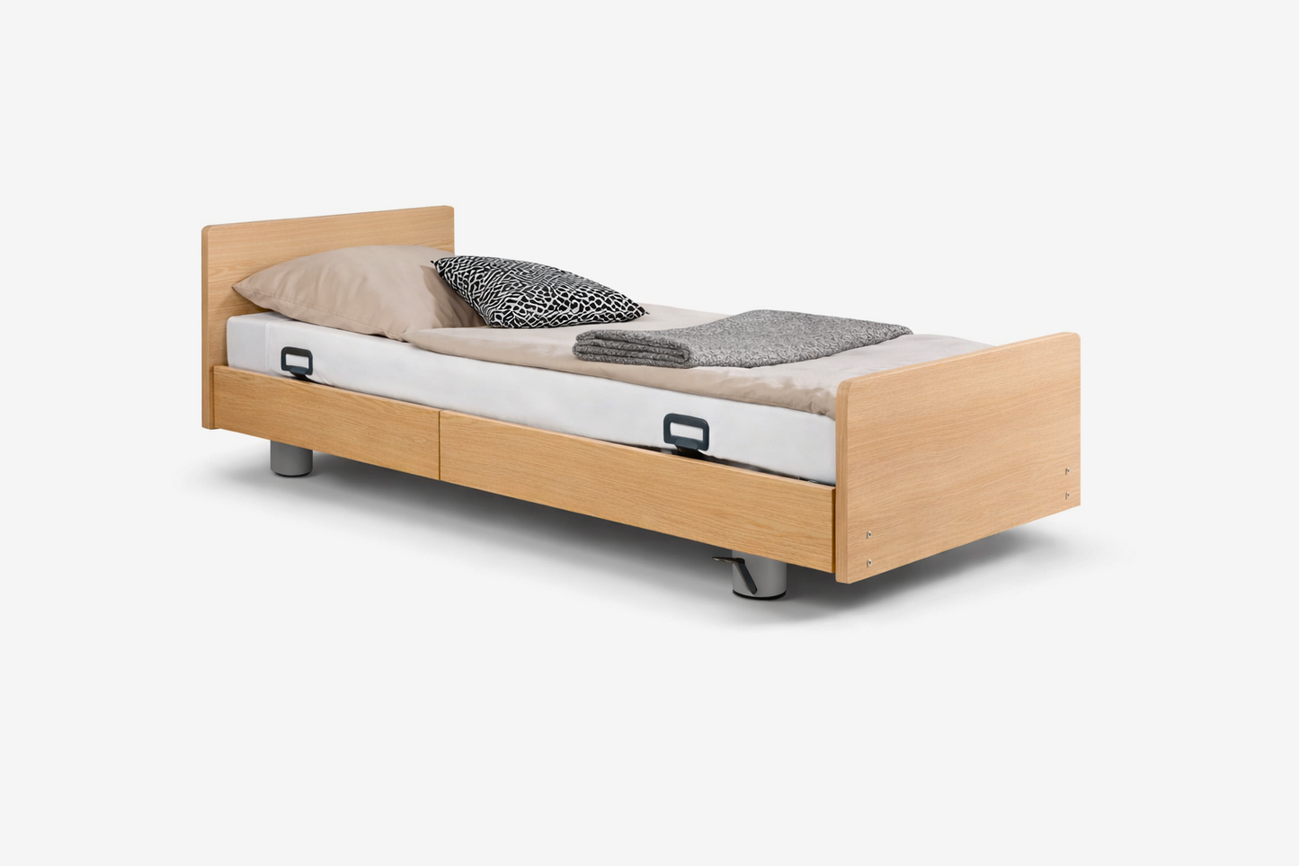Pflegebett "Libra" mit Holzdekor, Liegefläche 90 x 200 cm, Vario Safe