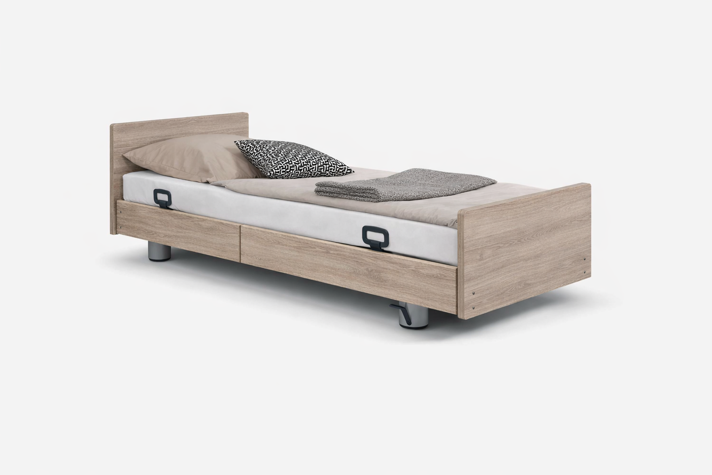 Pflegebett "Libra" mit Holzdekor, Liegefläche 90 x 200 cm, Vario Safe