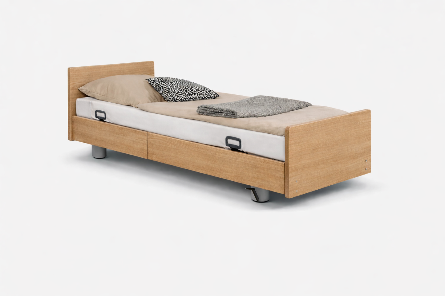 Pflegebett "Libra" mit Holzdekor, Liegefläche 100 x 200 cm, Vario Safe