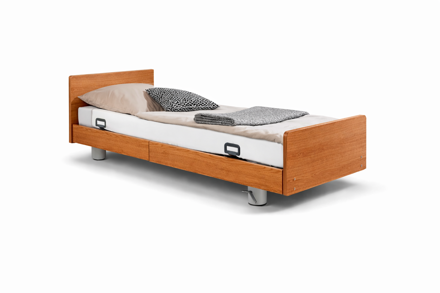 Pflegebett "Libra" mit Holzdekor, Liegefläche 90 x 200 cm, Vario Safe