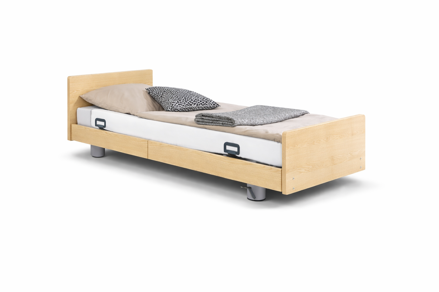 Pflegebett "Libra" mit Holzdekor, Liegefläche 100 x 200 cm, Vario Safe