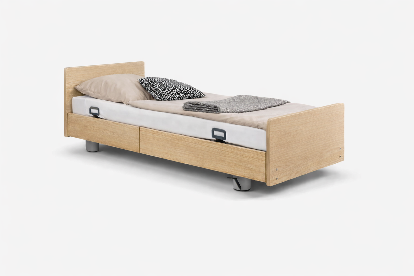 Pflegebett "Libra" mit Holzdekor, Liegefläche 90 x 200 cm, Vario Safe