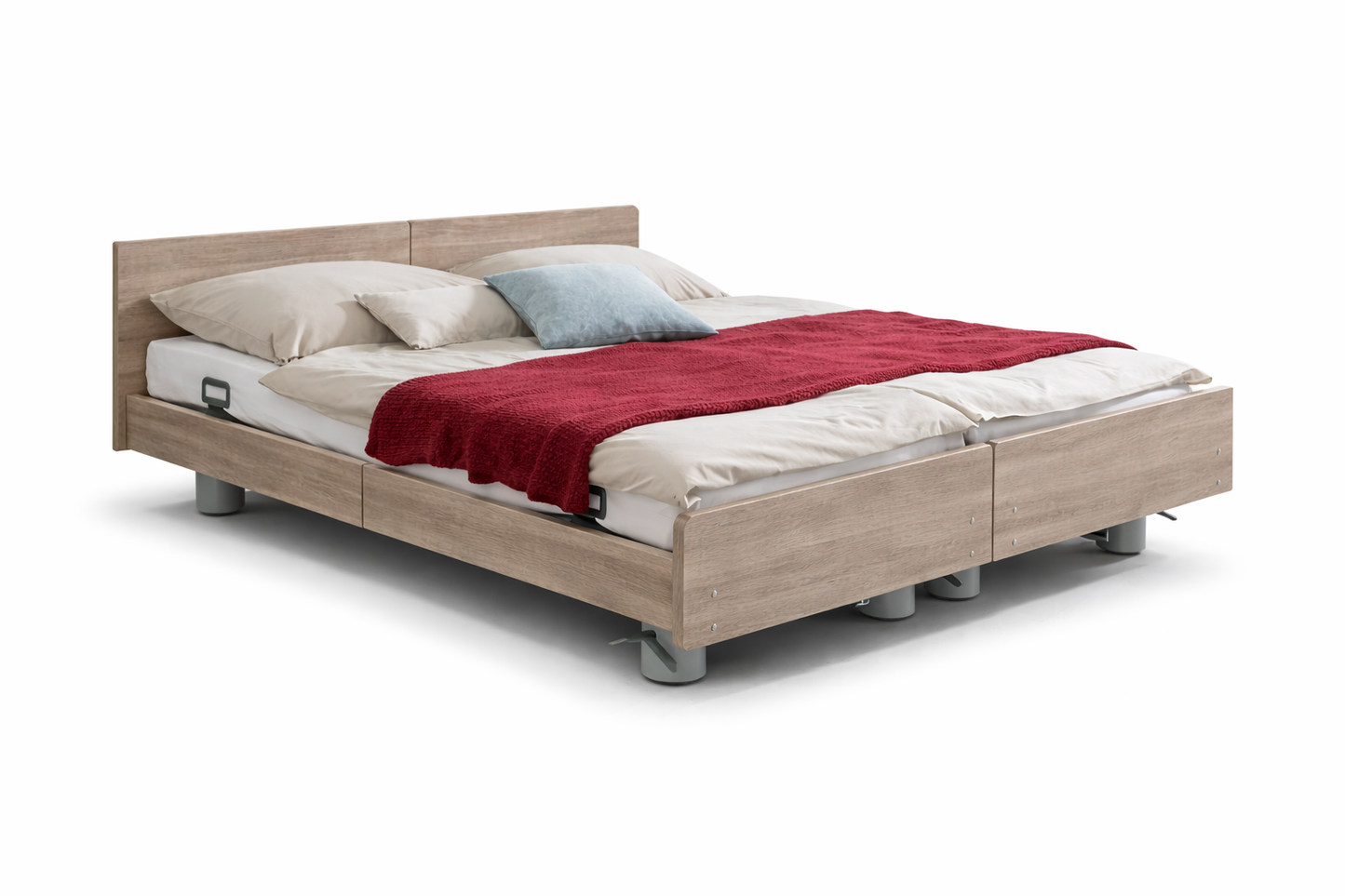 Pflegebett "Libra" mit Holzdekor, Partnerbett 180 x 200 cm, Vario Safe