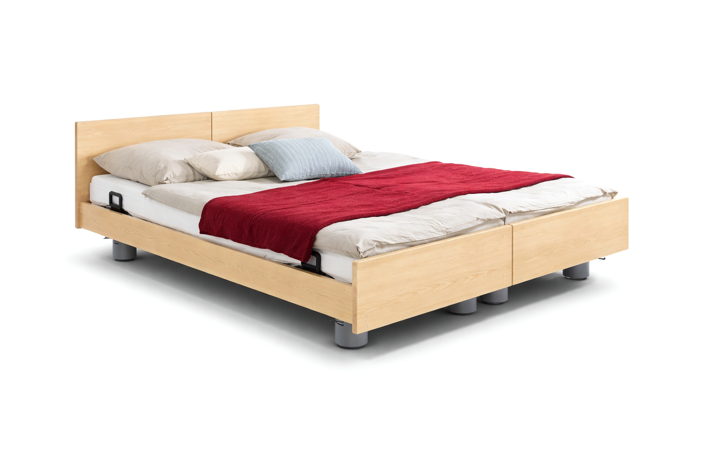 Pflegebett "Libra" mit Holzdekor, Partnerbett 180 x 200 cm, Vario Safe