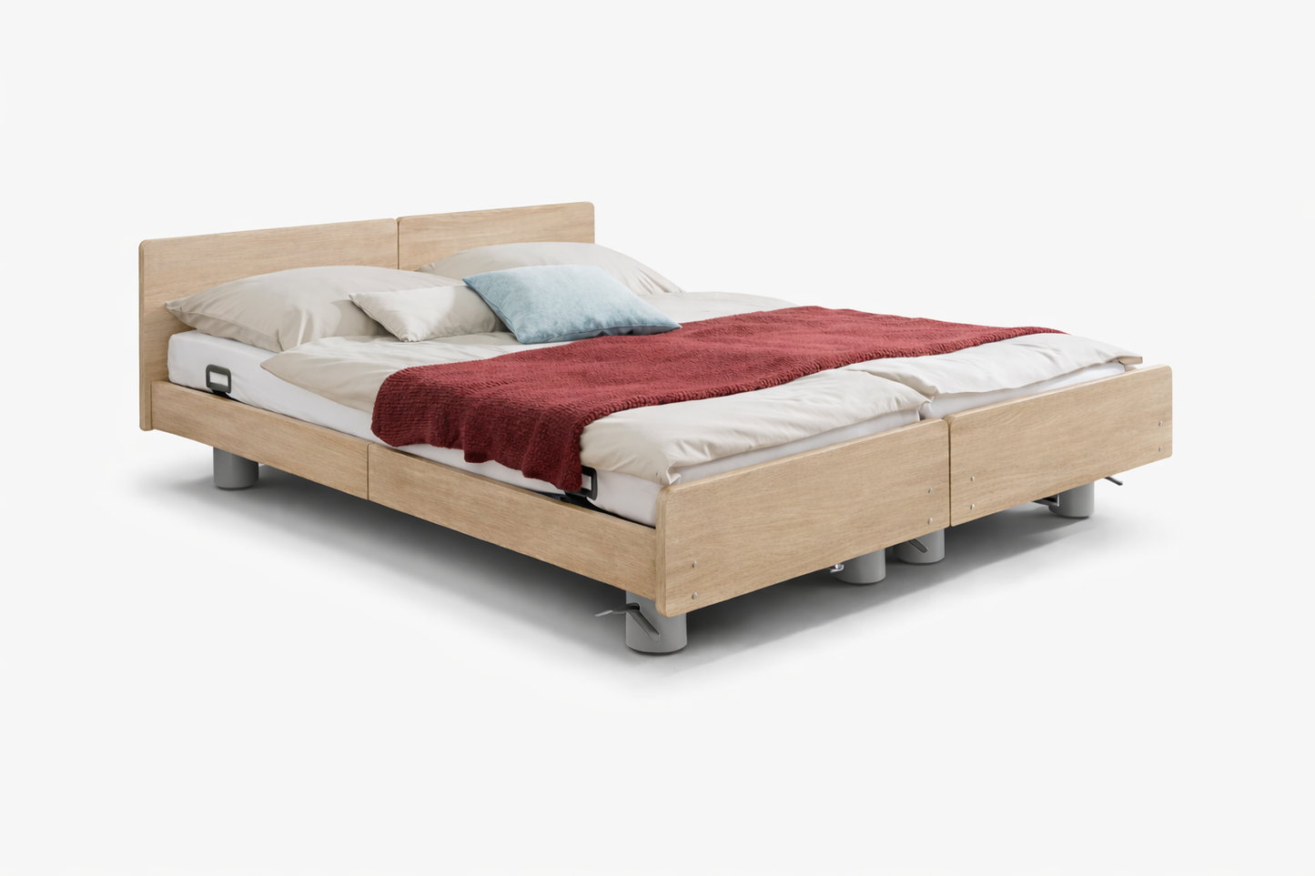 Pflegebett "Libra" mit Holzdekor, Partnerbett 180 x 200 cm, Vario Safe