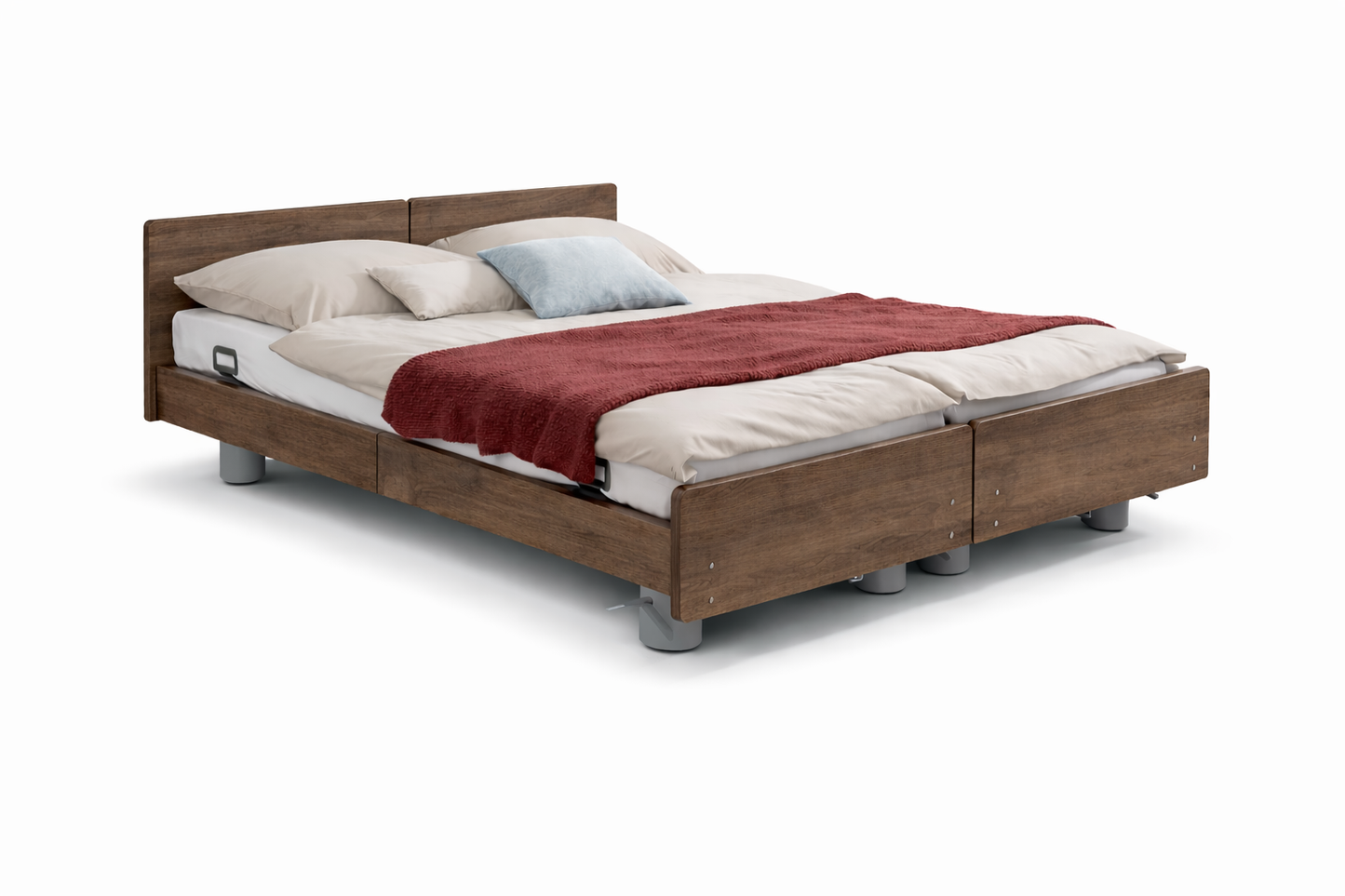 Pflegebett "Libra" mit Holzdekor, Partnerbett 180 x 200 cm, Vario Safe