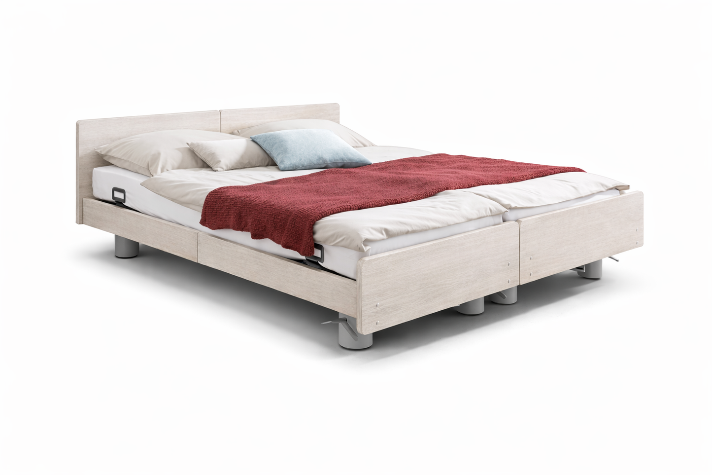 Pflegebett "Libra" mit Holzdekor, Partnerbett 180 x 200 cm, Vario Safe