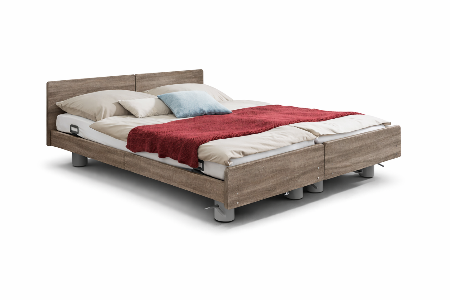 Pflegebett "Libra" mit Holzdekor, Partnerbett 180 x 200 cm, Vario Safe