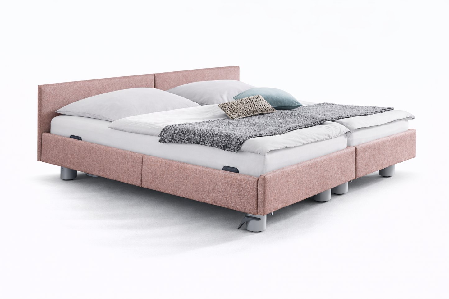 Pflegebett "Libra", gepolstert, Liegefläche 180 x 200 cm, Partnerbett, Inkontinenzstoff, Vario Safe