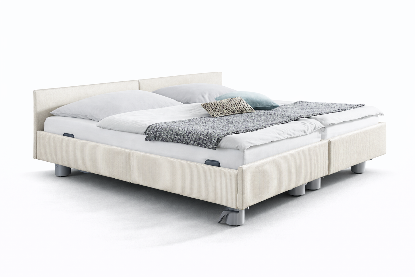 Pflegebett "Libra", gepolstert, Liegefläche 180 x 200 cm, Partnerbett, Inkontinenzstoff, Vario Safe
