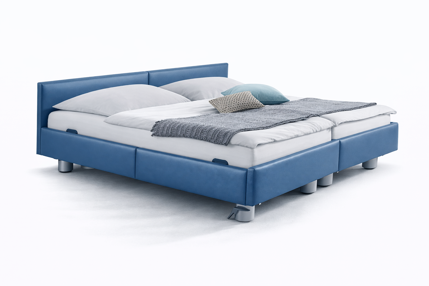 Pflegebett "Libra", gepolstert, Liegefläche 180 x 200 cm, Partnerbett, Inkontinenzstoff, Vario Safe