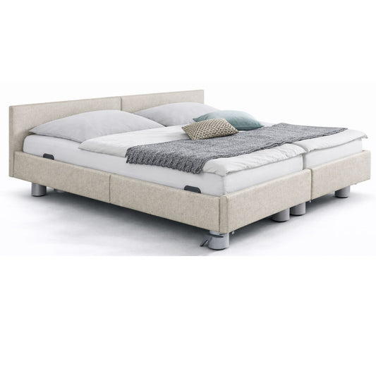 Pflegebett "Libra", gepolstert, Liegefläche 180 x 200 cm, Partnerbett, Inkontinenzstoff, Vario Safe