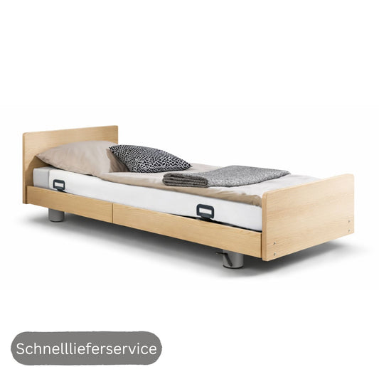 Schnelllieferservice Pflegebett "Libra" mit Holzdekor, Liegefläche 100 x 200 cm