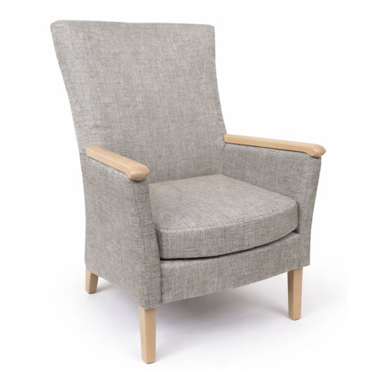 Sessel "Münster", Sichtholzgestell Buche massiv, passend zu Pfleiderer R20021 Lindberg Eiche gebeizt, Bezug: Delius Malta X 1007